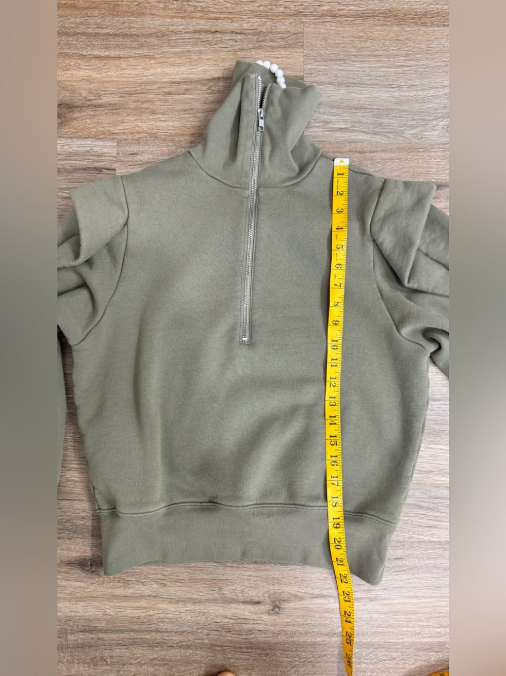 FRAME Denim women’s Military Shoulder Detail Half Zip Sweatshirt Sz Small - Picture 7 of 8